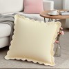 REGALWOVEN Cotton Modern Soft Cozy Throw Pillow Covers with Scalloped Wavy Edge Designs for Home Decor 18 x 18 Inch 2 Pcs - 2 of 4