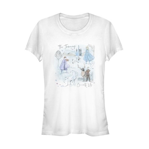Junior's Frozen 2 Journey Watercolor T-Shirt - White - 2X Large