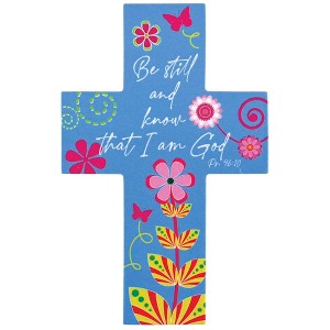 Dicksons BKMC-121 Be Still and Know Floral Themed Blue and Pink 2.5 x 4 Paper Encouraging Durable Laminated Bookcard Bookmark, Pack of 12 - 1 of 2