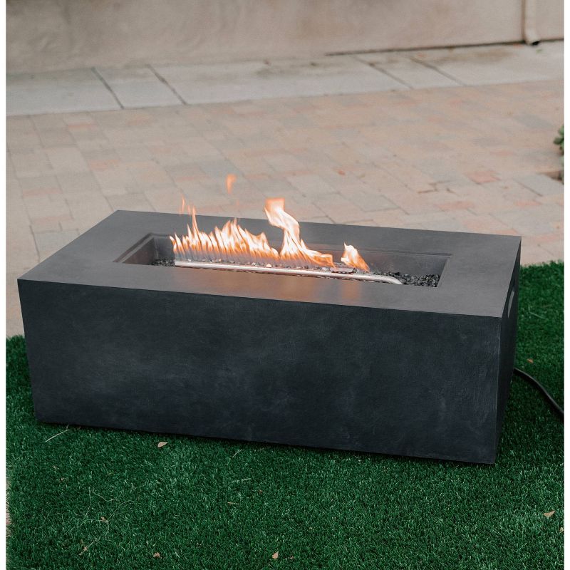 Kante 42&#34; Rectangular Concrete &#38; Metal Outdoor Propane Gas Modern Smokeless Fire Pit Table - Charcoal - Rosemead Home &#38; Garden, Inc., 4 of 10
