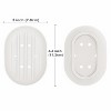 Aoibox Silicone Soap Dish with Drain Holes, Oval Bathroom Soap Holder for Shower Kitchen Countertop, Flexible Non-Slip Soap Tray Keeps Bars Dry, White - 3 of 4