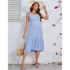 Clearlove Maternity Dress Women Summer Ruffle Sleeve Sleeveless Maxi Dress - 4 of 4