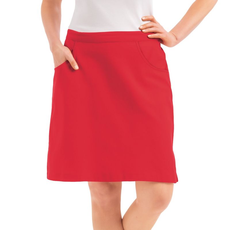 Collections Etc Woven Pull-On Skort with Elasticized Waist, 1 of 6