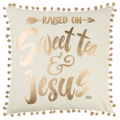 Simply Southern Word Throw Pillow Gold - Rizzy Home