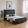 HomeRoots Black Tufted Velvet Upholstered Queen Bed Frame - 2 of 4