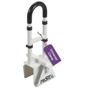 Adjustable Bathtub Grab Bar for Seniors and Fall Risk Patients - Safety Handle Rail for Fall Prevention - Universal Clamp On Bar - 1 of 4