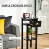2-Tier Side Table with Drawer Shelf, End Table for Living Room Hallway - 4 of 4