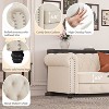 6 Seater Velvet Couches for Living Room Sets, Chesterfield Sofa Loveseat and Armchair 3 Pieces -Morden Fort - 4 of 4