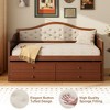 KTMBDW Wood Daybed with Trundle - Twin Size Day Bed with Two Pull Out Drawers, 400 lbs Capacity - Space Saving Daybed Couch for Bedroom - 4 of 4