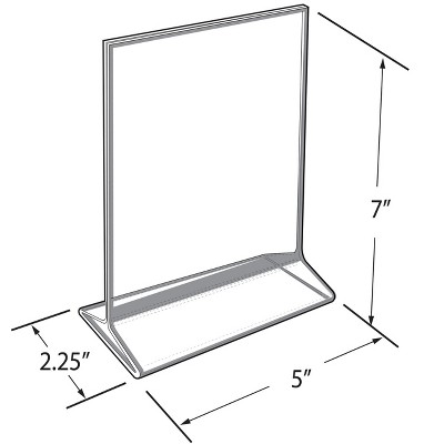 Silver Trim Double-Sided Clear Acrylic Tabletop Frames, 5" x 7"