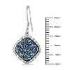 EVERLY JEWELRY | Sterling Silver 10 MM Blue Druzy Gemstone Square Drop Earrings - 3 of 3