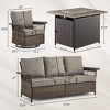 Belord Outdoor Furniture Set with Fire Pit Table - 4 Pieces Patio Furniture Set with Outdoor Couch Swivel Patio Chairs and 50000BTU Fire Pit - 2 of 4