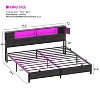 Besiost Bed Frame with Storage Headboard, Bedframe with Charging Station and LED Light - 3 of 4