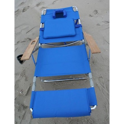 Blue Aluminum Adjustable Chaise Lounge Beach Chair Set
