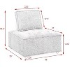 NicBex Chenille Armless Accent Chair,Upholstered Living Room Chair with Tufted Backrest and Moveable Back Pillow,Accent Chairs for Living Room,Grey - 3 of 4