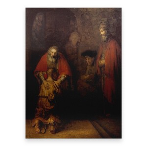 Rembrandt 'Return of the Prodigal Son' Floating Brushed Aluminum Art - 1 of 3