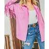 Women's Fringe Back Button Down Shacket - And The Why - 4 of 4