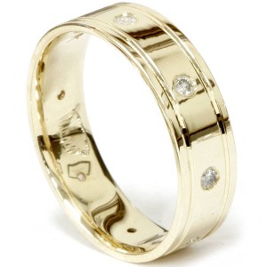 Pompeii3 Mens Diamond Wedding Ring 14K Yellow Gold - 1 of 3