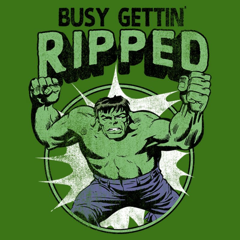 Men's Marvel Hulk Busy Getting' Ripped T-Shirt, 2 of 6