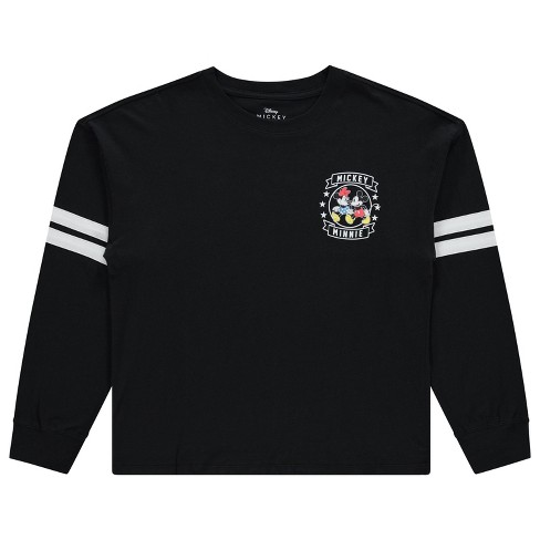 Ladies Mickey Minnie Mouse Shirt Mickey Minnie Mouse Disney Mickey Minnie Long Sleeve Varsity Stripe Sleeve Athletic Tee Target