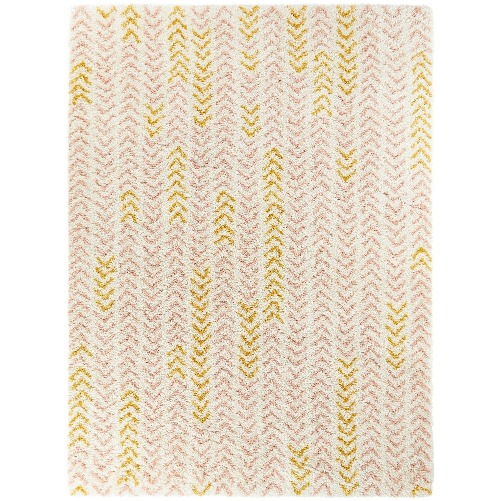 7'10inx10' Elena Striped Shag Kids' Rug Pink - Balta Rugs