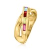 Ross-Simons 0.60 ct. t.w. Multi-Gemstone Crisscross Ring in 18kt Gold Over Sterling - 3 of 4