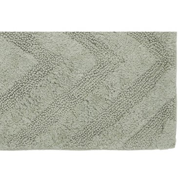 Dark Sage Cotton Tufted Non-Slip Toilet Lid Cover 18" x 20"