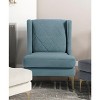 Sapphtopaz 1pc Modern Luxury Accent Chair Upholstered Lounge Chair with Wingback and Metal Legs, Diamond Stitched Living Room Chair Comfy Chair - 3 of 4