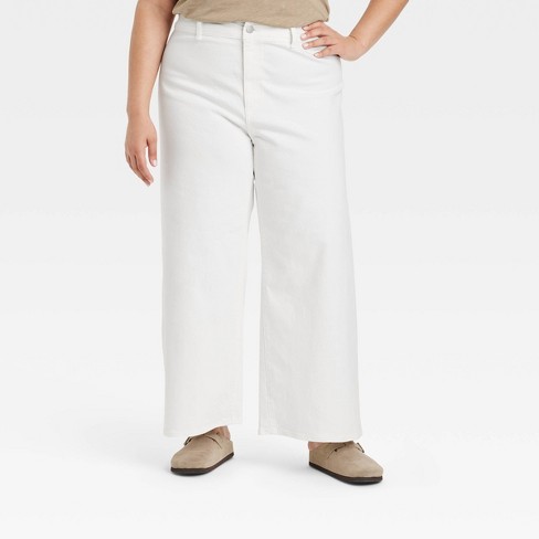 Women's High-rise Sailor Wide Leg Ankle Jeans - Universal Thread™ White 30  : Target