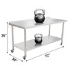 Stainless Steel Food Prep Table,Kitchen Work Table with Adjustable Under Shelf,Utility Table with Hooks for Restaurant,Garage,Hotel and Home - 2 of 4