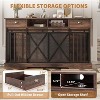 63'' Extra Large Double Dog Crate with Removable Divider, Heavy Duty Dog Kennel Furniture with 2 Drawers, Indoor Pet Cage TV Stand for 2 Pets, Brown - 3 of 4