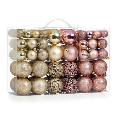 R N' Ds Shatterproof Christmas Ornament Balls - Assorted Golds - 100 Pack