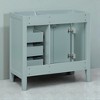 36" Bathroom Vanity Base Cabinet Only – Freestanding Solid Wood & MDF, 2 Doors and 3 Drawers, Undermount or Drop-In Sink Compatible - 3 of 4