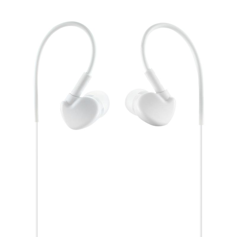 Reiko UNIVERSAL SPORT STEREO EARPHONES W. TANGLE FREE NOODLE CABLE AND MIC - WHITE, 2 of 4