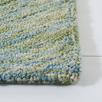 Sage Green Hand-Tufted Wool Square Area Rug 6' x 6'