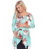Maternity Floral Scoop Neck Tunic Top with Pockets - White Mark - 2 of 3