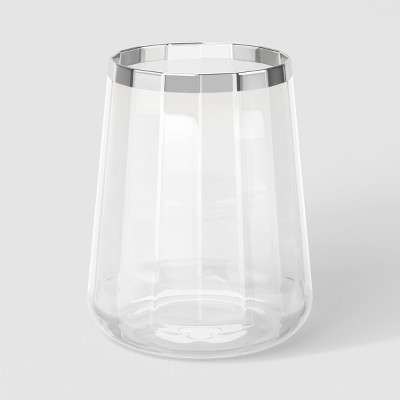 16.2 fl oz Faceted Stemless Wine Glass Rimmed Clear -Threshold™