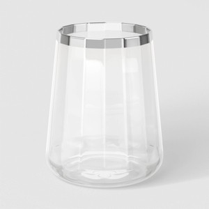 16.2 fl oz Faceted Stemless Wine Glass Rimmed Clear -Threshold™ - 1 of 3