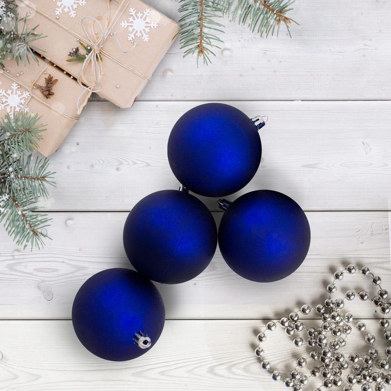 Northlight 32ct Matte Royal Blue Shatterproof Matte Christmas Ball Ornaments 3.25" (80mm), 2 of 4