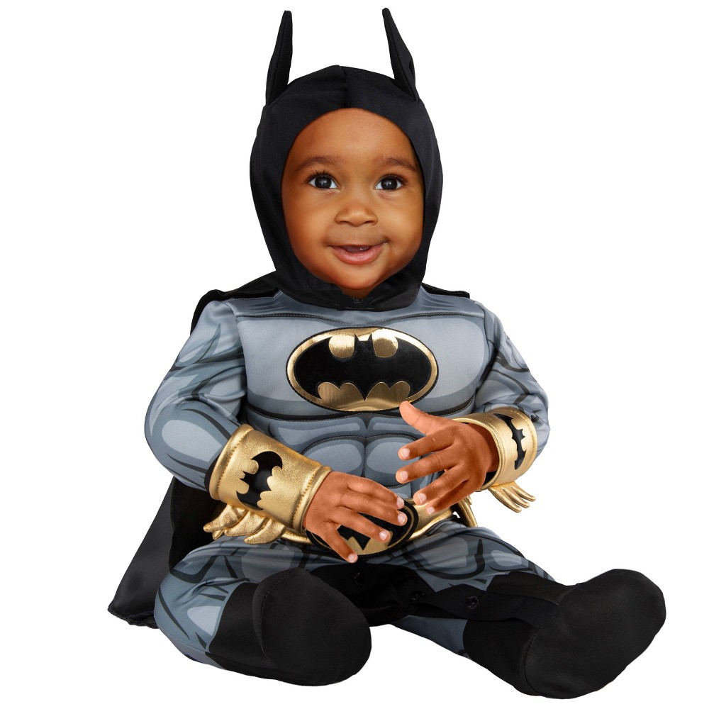 Baby Batman Halloween Costume Jumpsuit with Cape 0-6M