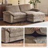 Karl Home |85.4 in. W Pillow Top Arm Double-layer Cushion Chenille Sofa in Brown With Ottoman - 4 of 4