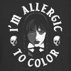 Juniors Womens Wednesday I'm Allergic to Color Skulls T-Shirt - 2 of 4