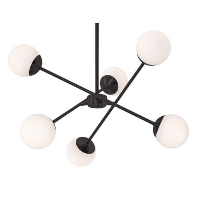 Pearl 24" Black and Satin Nickel LED Globe Pendant for Indoor/Outdoor