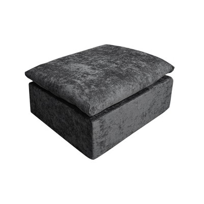 Airsurfer Compact Charcoal Gray Ottoman Versatile Comfort Storage Ottoman Footrest for Living Room Relaxation