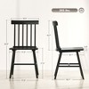 Aghana Digitals 4-Piece Windsor Dining Chairs, Black Farmhouse Rubber Wood Kitchen Chairs with - 2 of 4