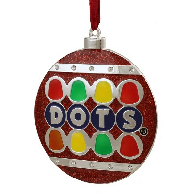 Northlight 3" Silver Plated Dots Candy Logo with European Crystals Christmas Ornament - Red/Silver