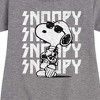 Girls' - Peanuts - Snoopy Rock Name Repeat Graphic Short Sleeve Fleece Dress - 2 of 4