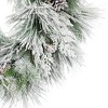 Northlight Snowy Long Needle Pine and Pinecone Artificial Christmas Wreath - 26" - Unlit - 4 of 4