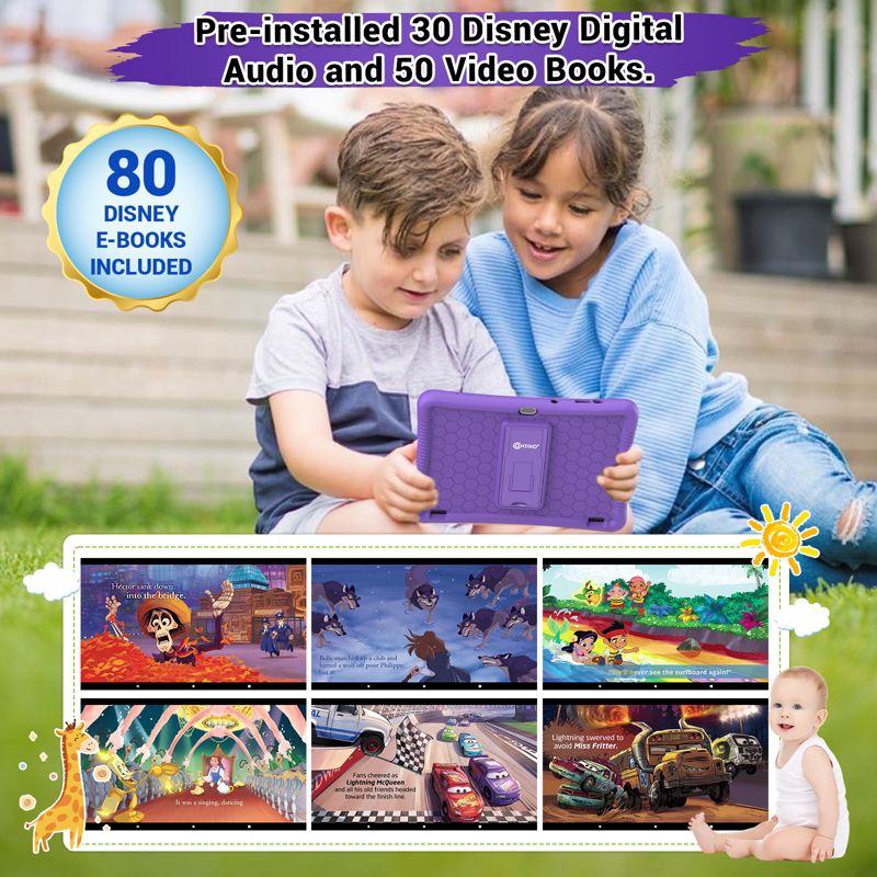 Buy 2: Contixo K102 10" Inch Kids Tablet Bundle Value Pack, Kids Tablets Parental Control, 64GB, Wi-Fi, w/ Teacher Approved Apps  -Purple & Green, 2 of 13