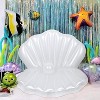 Jasonwell Inflatable Seashell Pool Float, Giant Clam Toy with Pearl Ball for Kids' Birthday, Summer Beach & Mermaid Party (White) - 3 of 4